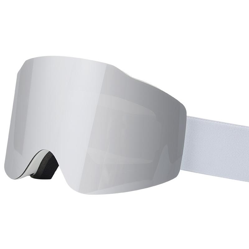 Magnetic Ski Goggles with Double-Layer Anti-Fog Large-Field-of-View Cylindrical Lens, Color-Changing Windproof Goggles for Mountaineering#7075