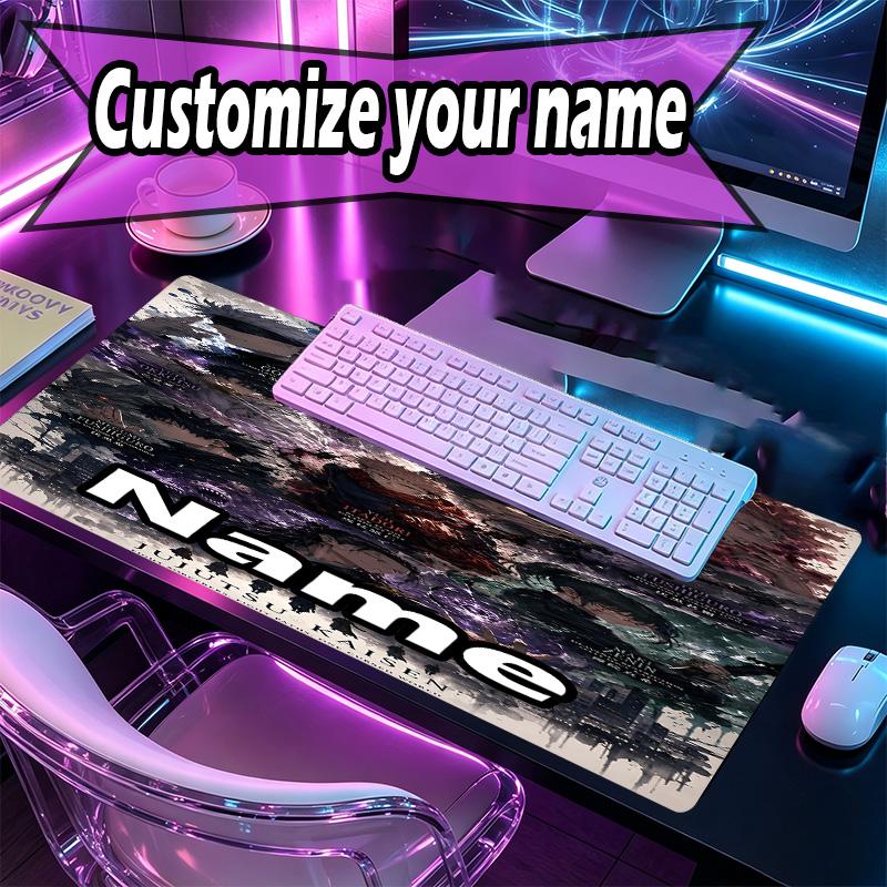 Personalizowana podkładka pod mysz z motywem Jujutsu Kaisen z imieniem, Mata na biurko do laptopa PC, Dekoracyjna mata na biurko do domu, Podkładka pod klawiaturę, Prezent