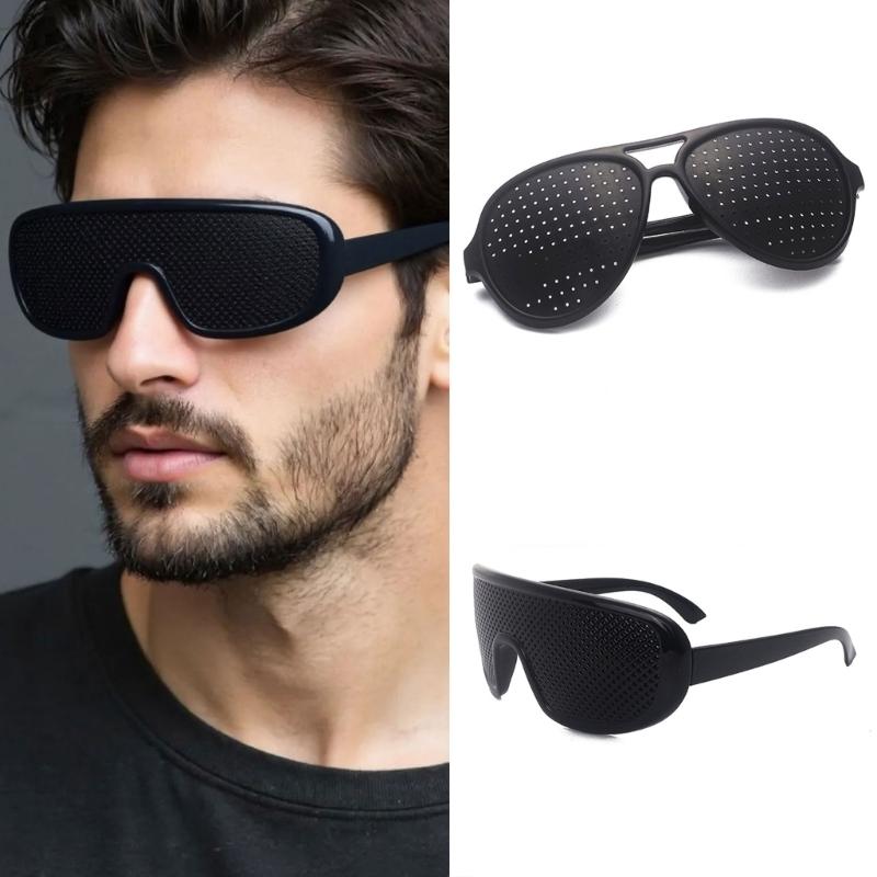 Stylish Pinhole Sunglasses With Multi Hole Pattern For Trendy Visual Appeal Lightweight PC Frame Unisex Design
