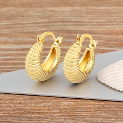 Nidin Twisted Round Geometric Earrings Korea Simple Retro Cool Fashion  Personalized Design Punk Style Jewelry Gift for Women