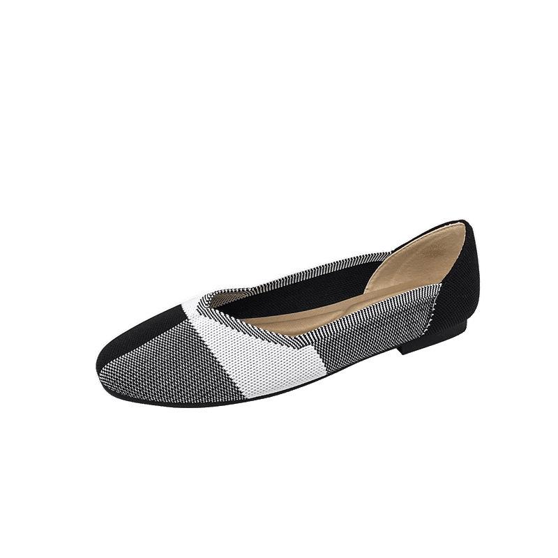 Neue lässige Doudou-Schuhe mit flachem Boden, fly-gewebte Damenschuhe, Einzelne Schuhe, atmungsaktiv, verschleißfest und rutschfest