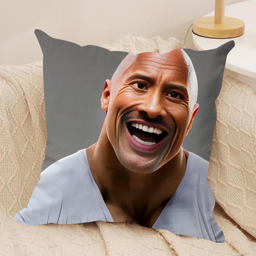 The RRock Face FUNNY Cushion Cover Silky Short Plush Invisible Zipper Dustproof Sofa Pillow Case For Home Decor