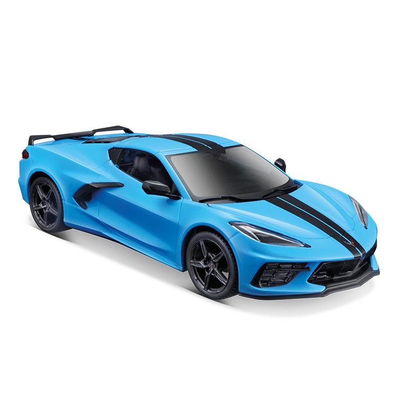 

1/24 Металлическая модель автомобиля Chevrolet Corvette 2020 C8 Supercar Миниатюрный металлический автомобиль Коллекционная игрушка для мальчиков Подарок на день рождения Рождественский горячий товар синий