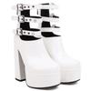 Sexy Platform Ankle Boots for Women Luxury Black Red White Short Boot High Heel Party Dance Shoes Lady Big Size 45 2025 Spring