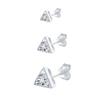 3 buc /Set Cercei Triunghi pentru Femei Argint Sterling 925 Cercei Stud Piercing Pendiente Plata Cadou de Nuntă Bijuterii