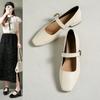 2026 Spring French Retro Soft Leather Commuter Single Shoes Women Low Cut Mary Janes SHOES Ladies Shallow Buckle Dress Shoes