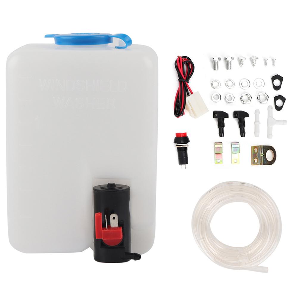 Universal Washer Kit Cleaning Pump 12V 1.8L Windshield Wiper Reservoir