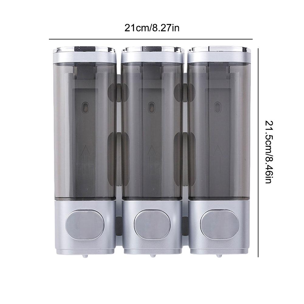 Shampoo Dispenser for Shower Wall Chamber Refillable Liquid Soap Dispenser Bottle Bathroom Containers Transparent 3 Chamber