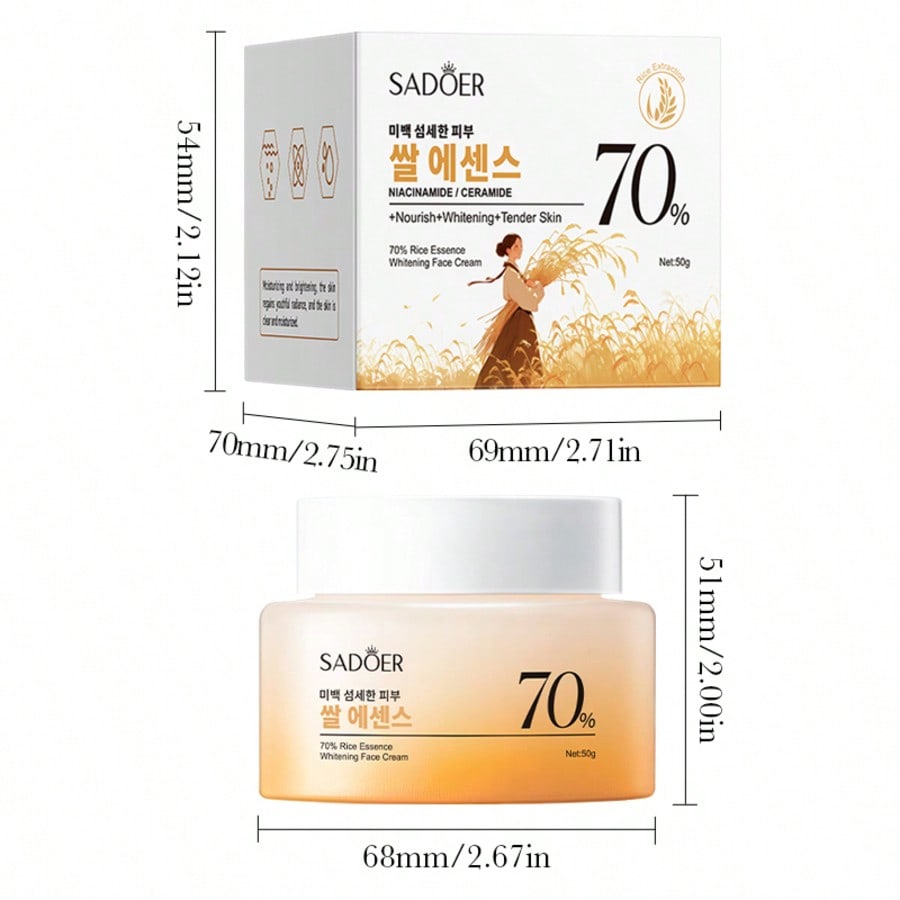 

70 Rice Whitening Cream Brightens Dull Skin Moisturizes and Evens Complexion for a Radiant Glow 1