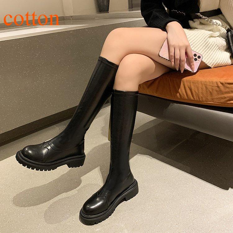 

Сапоги-трубы женские 2025 осень/зима новый стиль толстая подошва толстый каблук модные и стройнящие рыцарские сапоги обувь на платформе 40