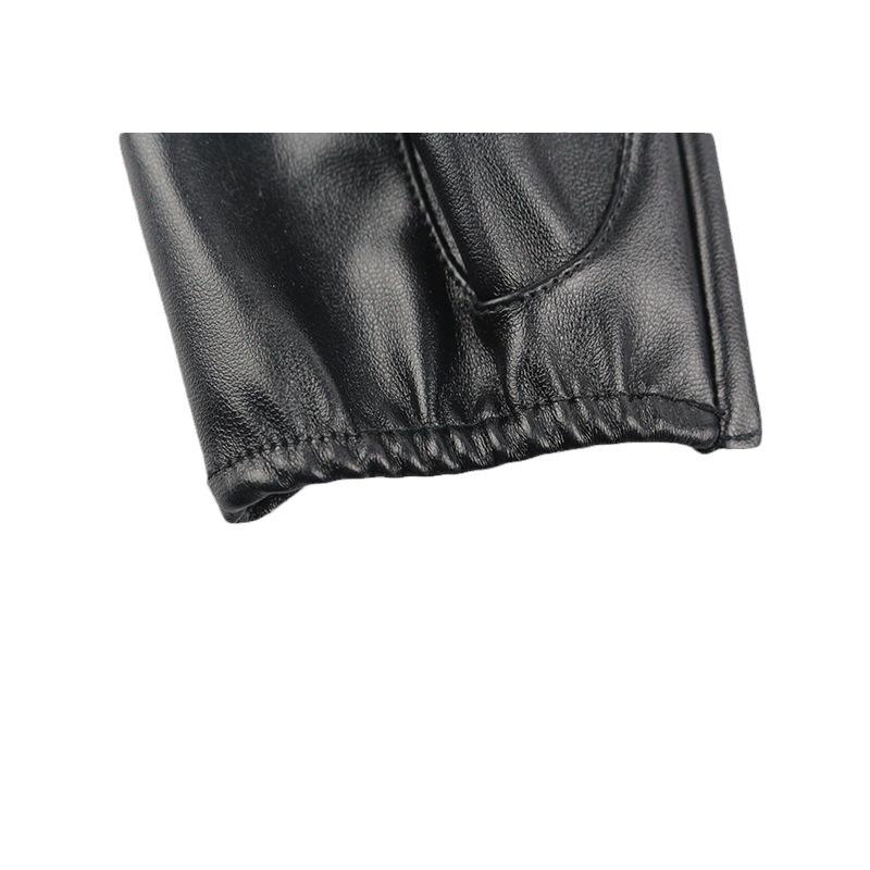 Dancing Leather Half Finger Gloves Ladies Four Seasons Chinese Performance Pole Dance Break Dance Nail Art Gloves