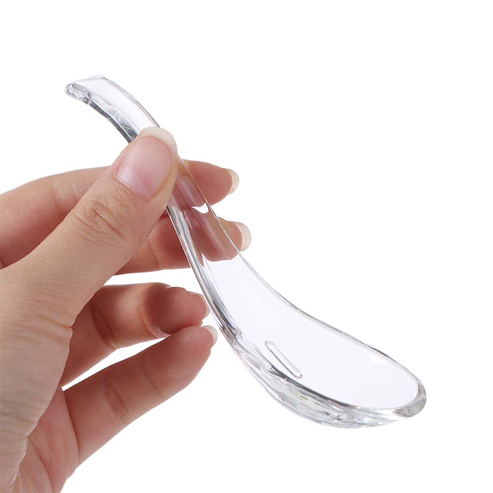 Exquisite Crystal Glass Spoon Transparent Dessert Teaspoons Serving Spoons Restaurant
