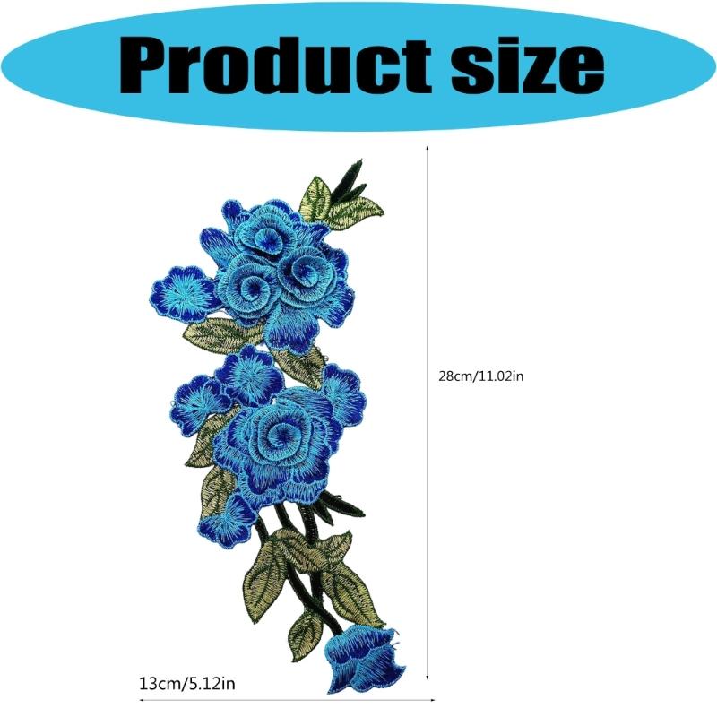 Flower Embroidery Iron On Patches Water Dissolvable Clothing Appliques For Garment Cheongsam Decoration Sewing Project