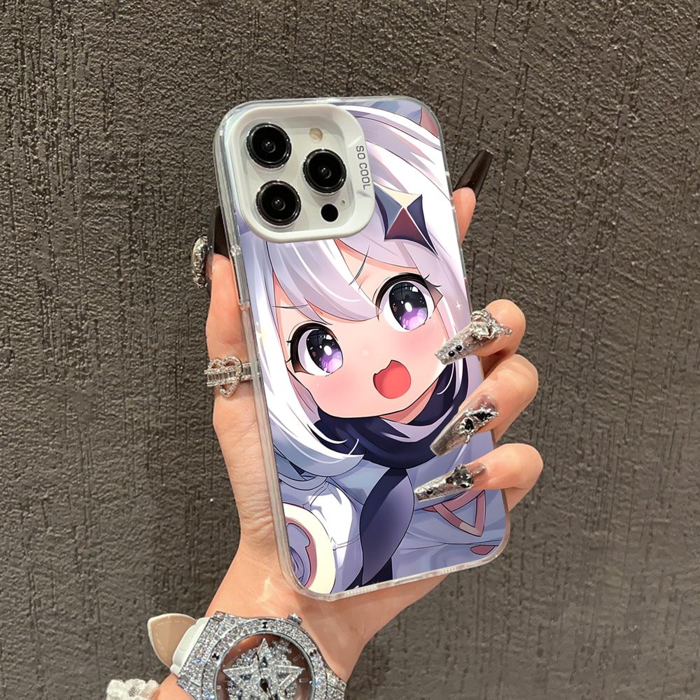 Game GI Paimon White Translucent Mobile Phone Case for iPhone 17 16 15 14 13 12 11 X XR XS 8 7 Air Pro Max Plus Colorful Cover