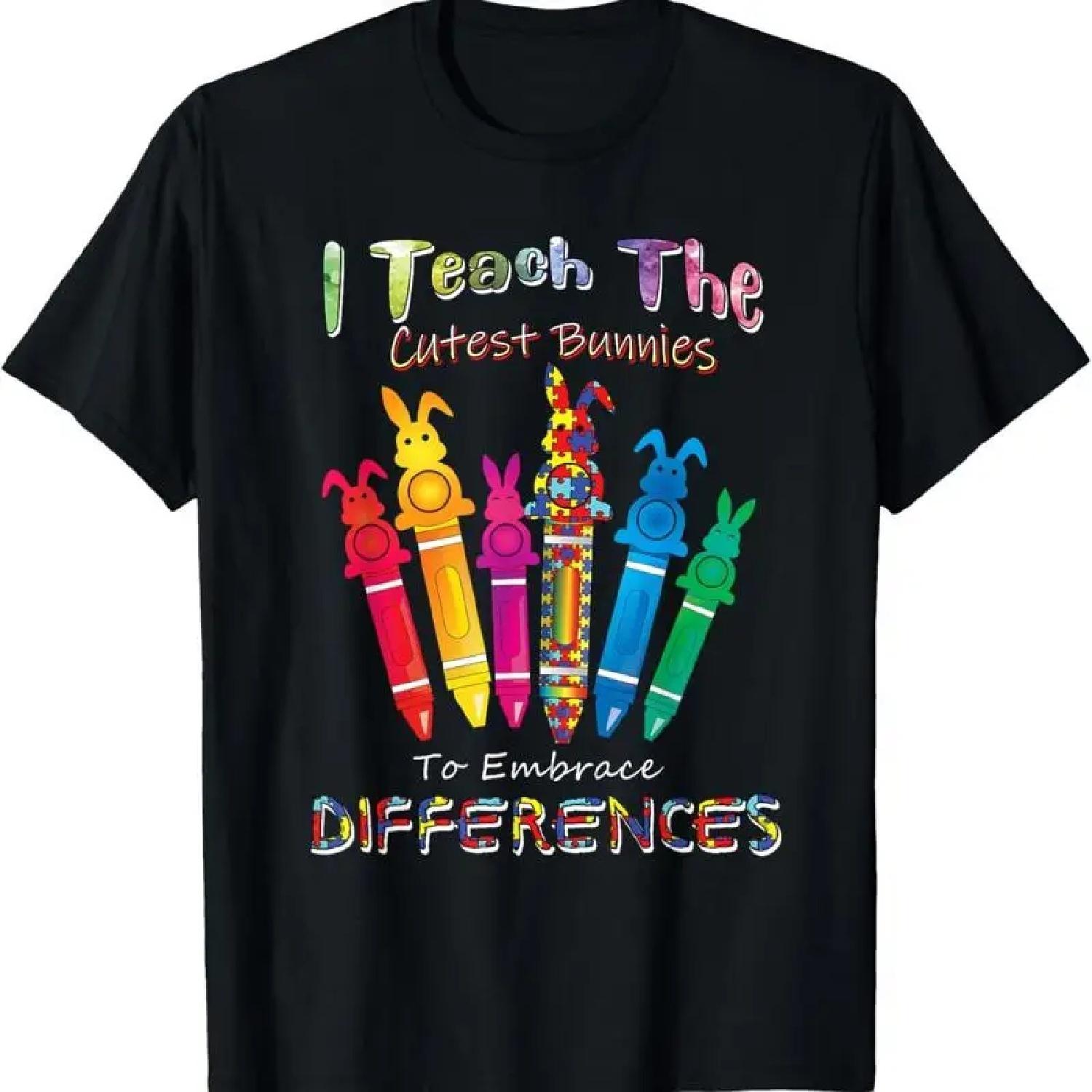 Easter Autism Awareness Embrace Differences Iep Sped Teacher T Shirt XXXXXL разноцветный