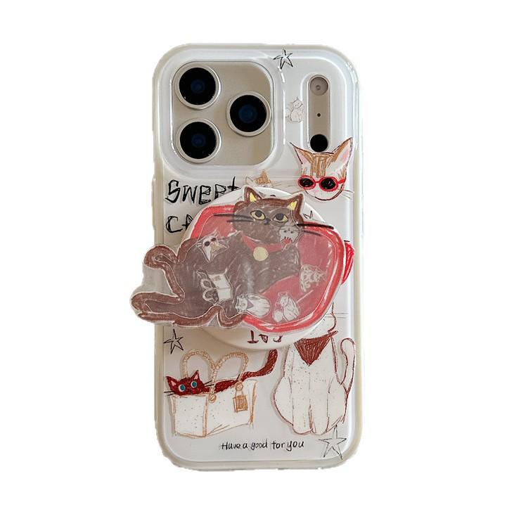 Graffiti Cat Sofa Magnetic Case for iPhone 17/16 Pro Max/15/14
