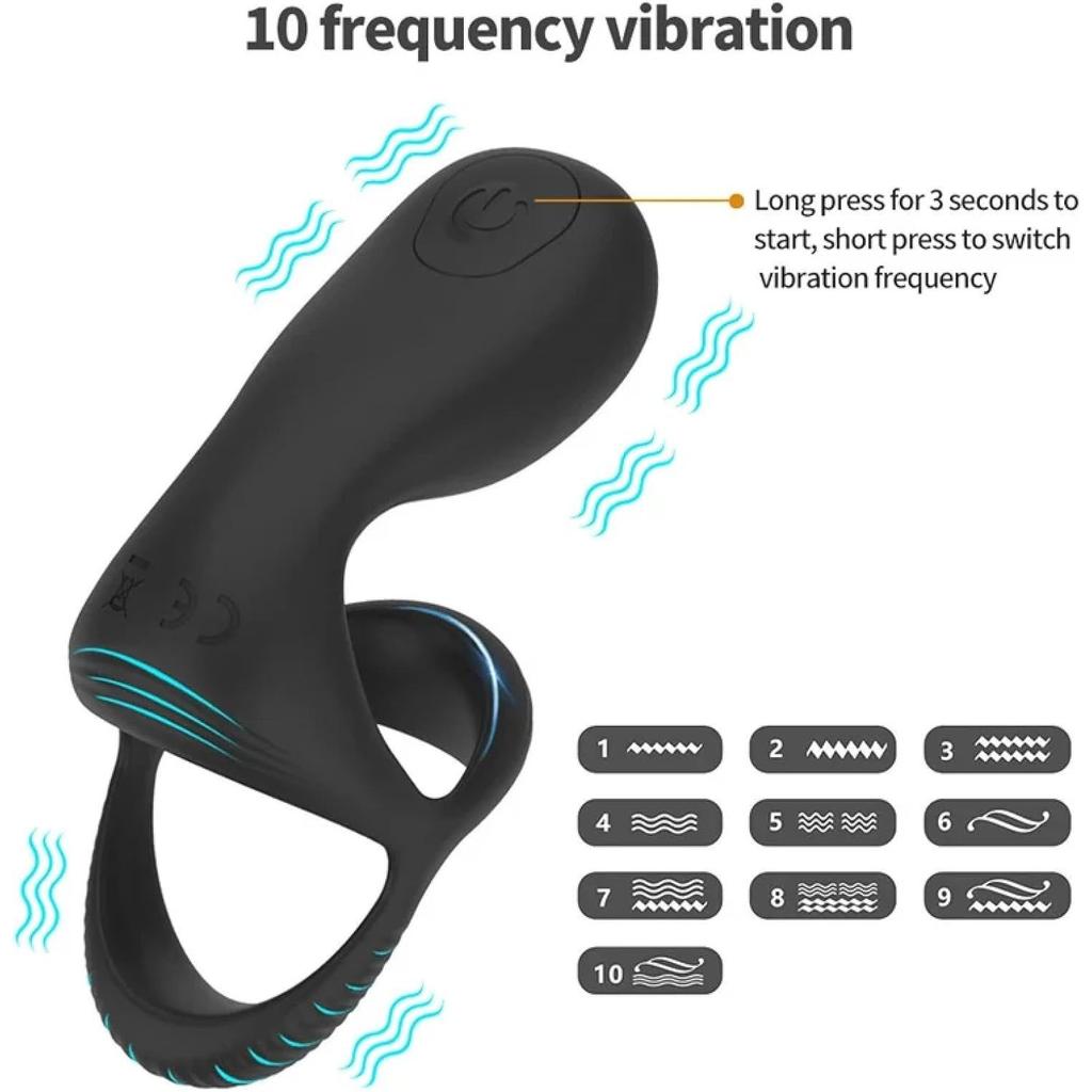 Vibrating Penis Sleeve Ring Masturbator Anal Plug Cock Ring Vibrator Delay Ejaculation Stronger Erection for Sex Toys for Couple