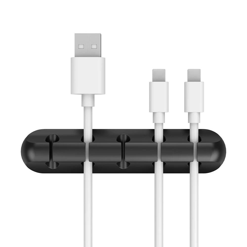 3/5/7 klipsów zwijacz kabli biurkowy samoprzylepny uchwyt na kabel ładujący USB organizer stołowy na przewód owinięty drutem artykuły biurowe