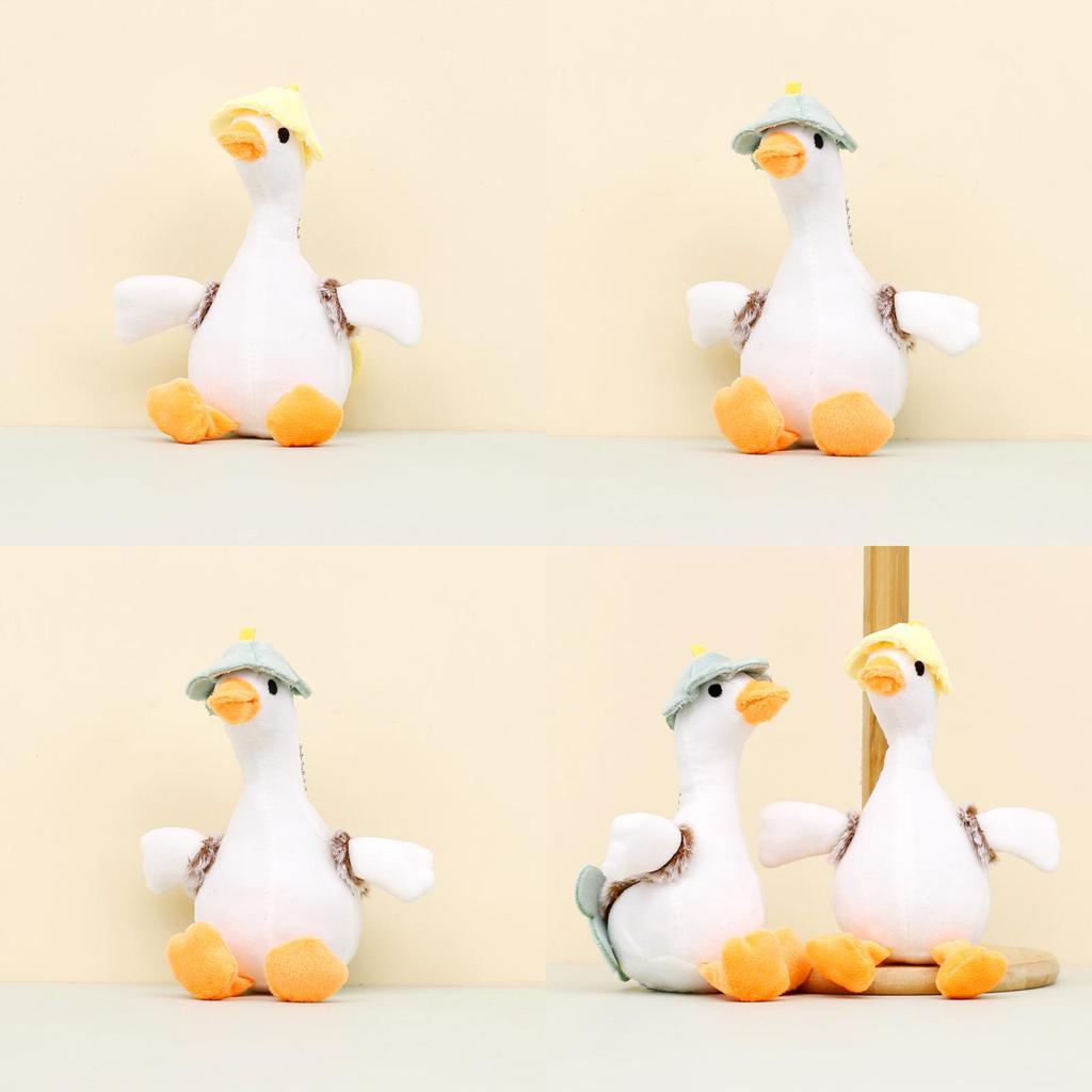 Cute White Goose Plush Toy Keychain Cartoon Duck Doll Backpack Accessory