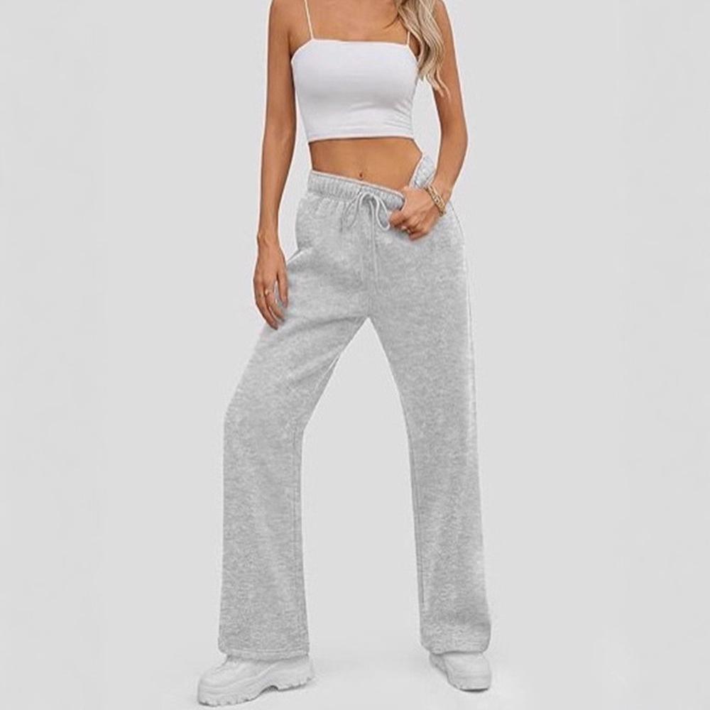 Women’s sports trousers, casual outerwear, loose-fitting straight-leg trousers for commuting