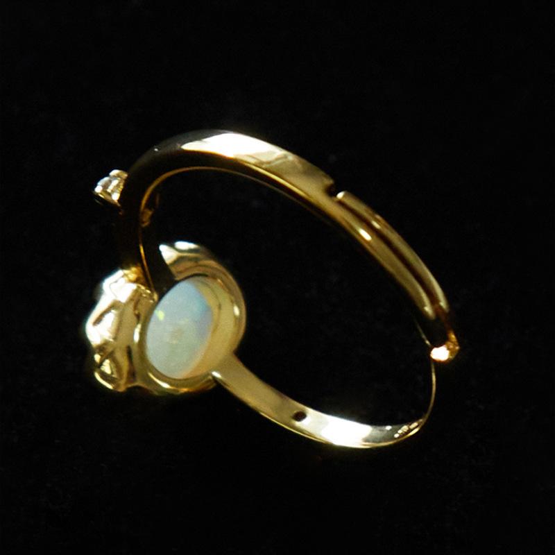 VENTFILLE 925 Sterling Silve Opal Ring for Women Girl Geometry Versatile Texture Retro AnniversaryJewelry Gift Dropshipping