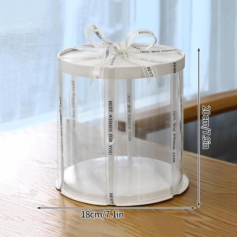 Transparent Cake Box Clear Gift Packaging Boxes Birthday Party Cake Packing Candy Storage Containers  Anniversary Party Decor