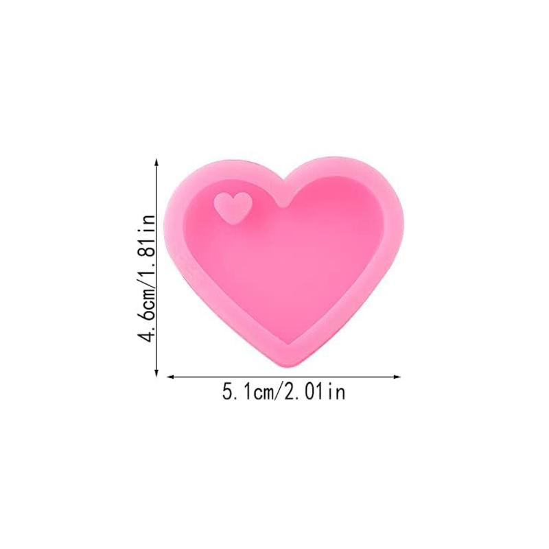 1/3/10/15Pcs Epoxy Resin Casting Molds Transparent Pen Bookmark Heart-Shaped Keychains Silicone Mold For Handmade Stationery