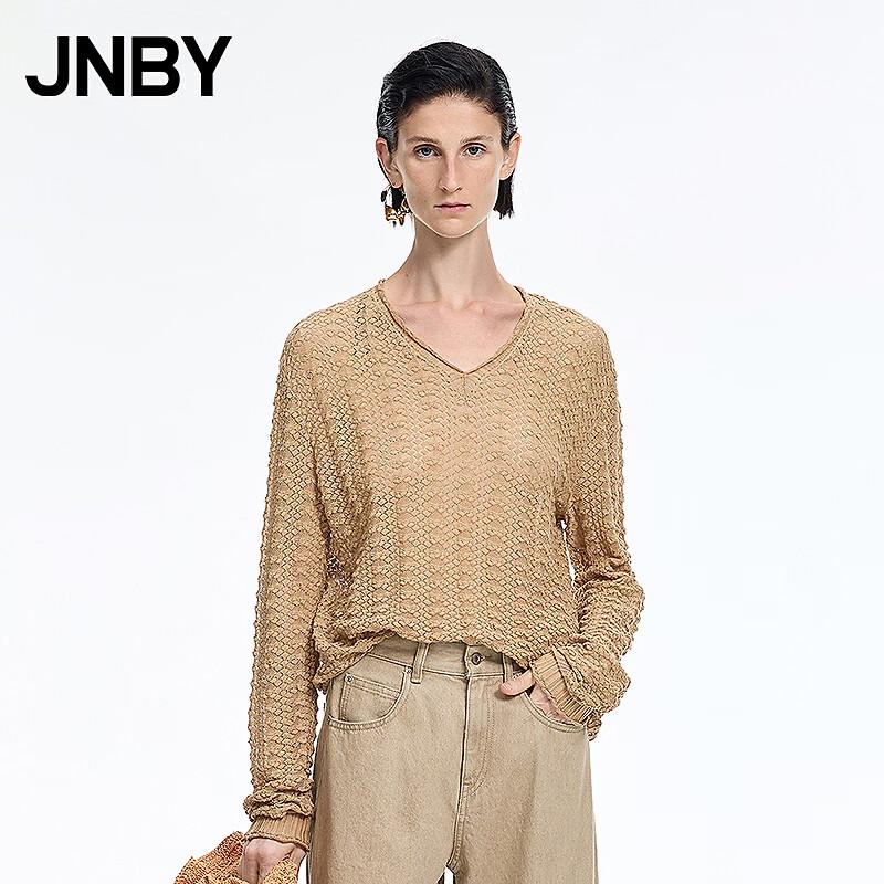 JNBY Summer V-Neck Long Sleeve Knitted Sweater