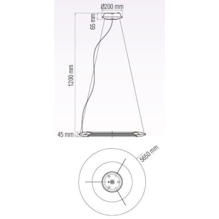 Suspension LED design blanc 41W (Eq. 328W) Diam. 648mm