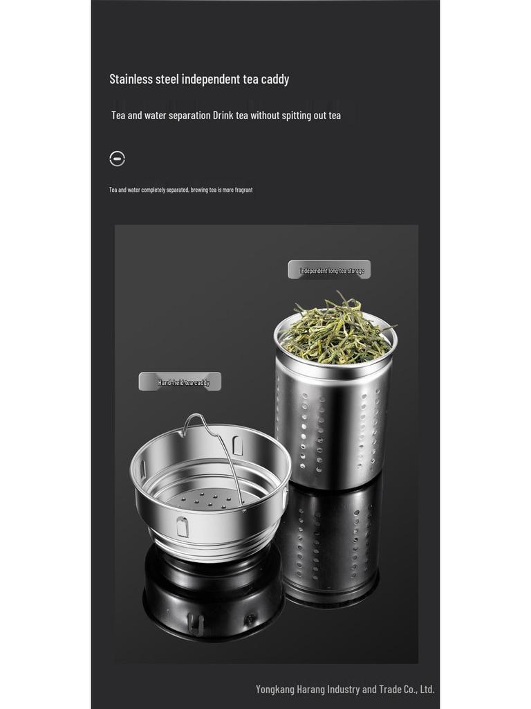 316 Stainless Steel Insulated Water Bottle with Double Lids & Tea Infuser for Outdoor Use