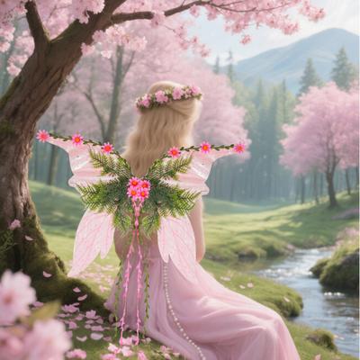 Elf Wings Performance Props with Hanging Tassels 3D Plant Decorations Forest Fairy Costume Accessories