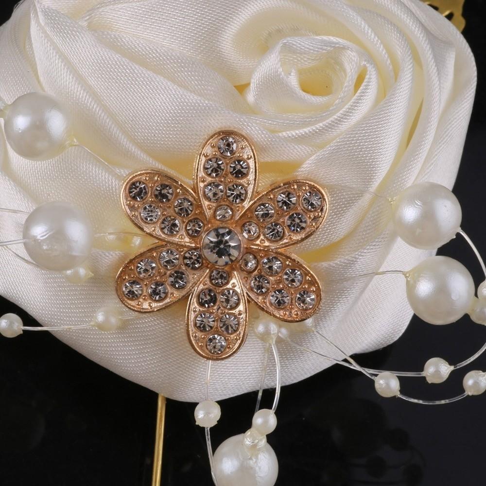 Elegant Chest Flower Rose Wedding Brooch Fashion Groom and Groomsmen Accessories  Prom Party