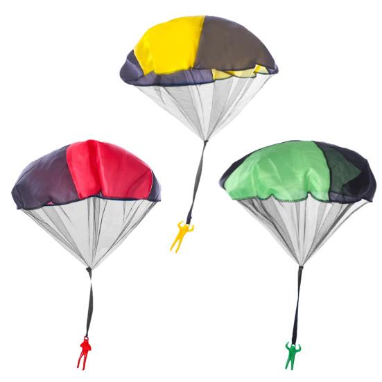 3 Bucăți Jucărie Parașută pentru Copii Jucării de Curte în Aer Liber Promovează Jocul Activ Vârste 3+ Mini Parașută Zmeu din Nailon Fără Încurcături pentru Jocuri de Grup Petreceri de Ziua de Naștere
