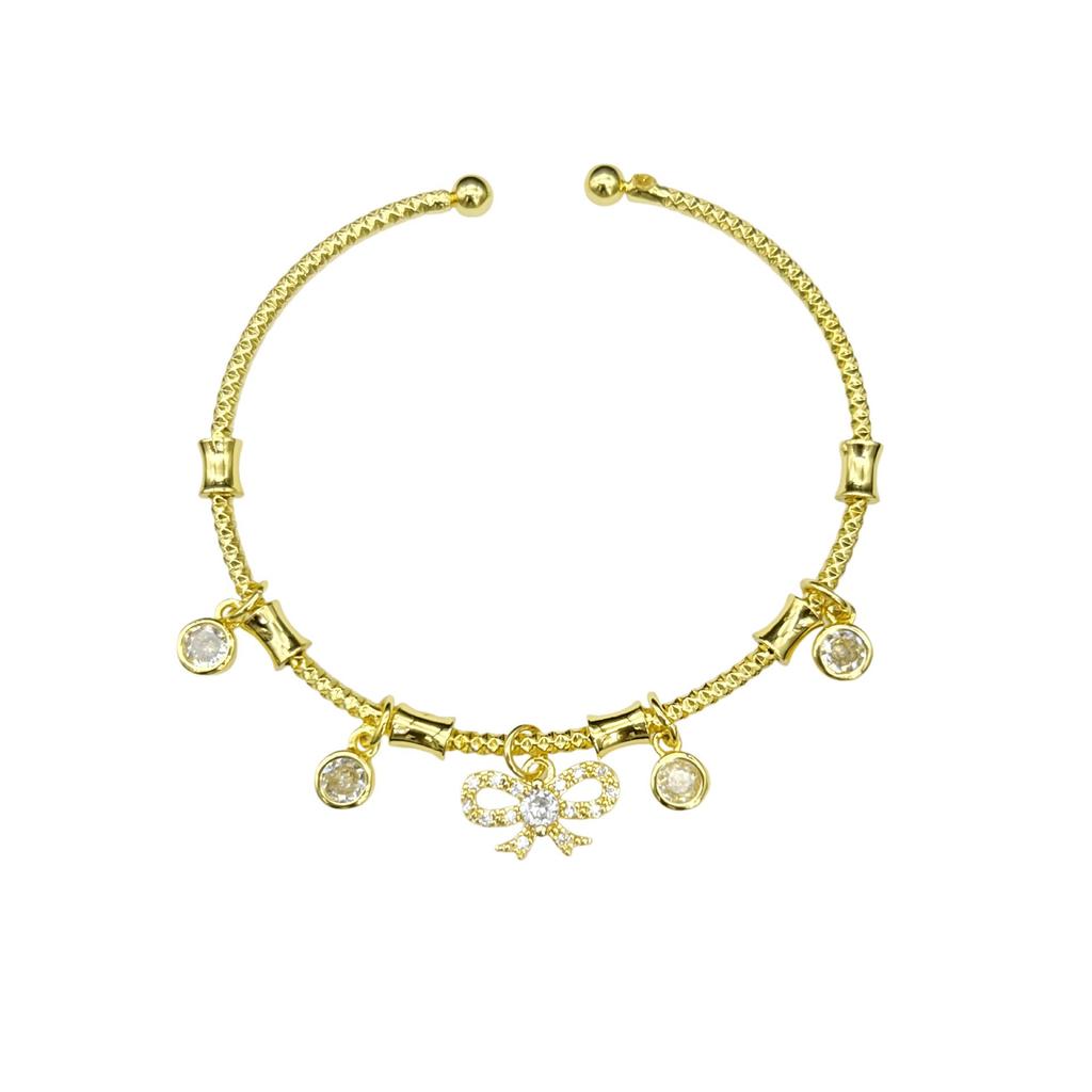 Tree of Life & Butterfly Zircon Bangle - Elegant Retro Jewelry