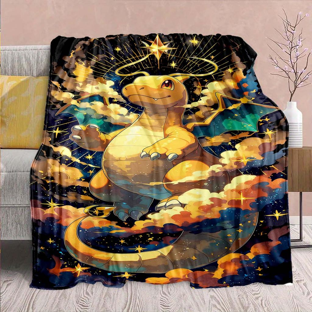 Pokémon Anime Flannel Blanket - Soft Warm Perfect for Sofa, Bedding Camping Travel Office Home Decor -QJY