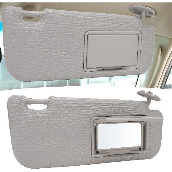 Gray Passenger Right Side Sun Visor Replacement Compatible with ta 2014 to 2019, Passenger Side Sun Visor with Makeup Mirror, Excellent Sun