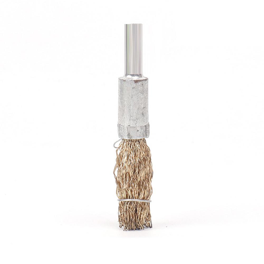 5Pcs Brass Wire Wheel Brush 10 12 16 25 30mm Copper Polishing Cleaning Brush For Drill Metal Rust Removal Rotary Tools