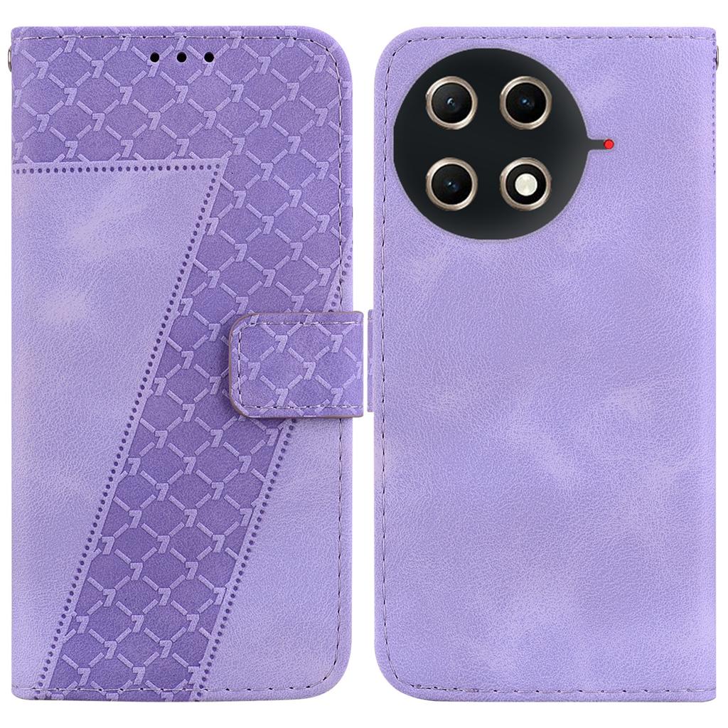 For TECNO Camon 30S 4G/30S Pro 4G Stand Case 7-Shaped Pattern Imprint Leather Phone Cover with Strap