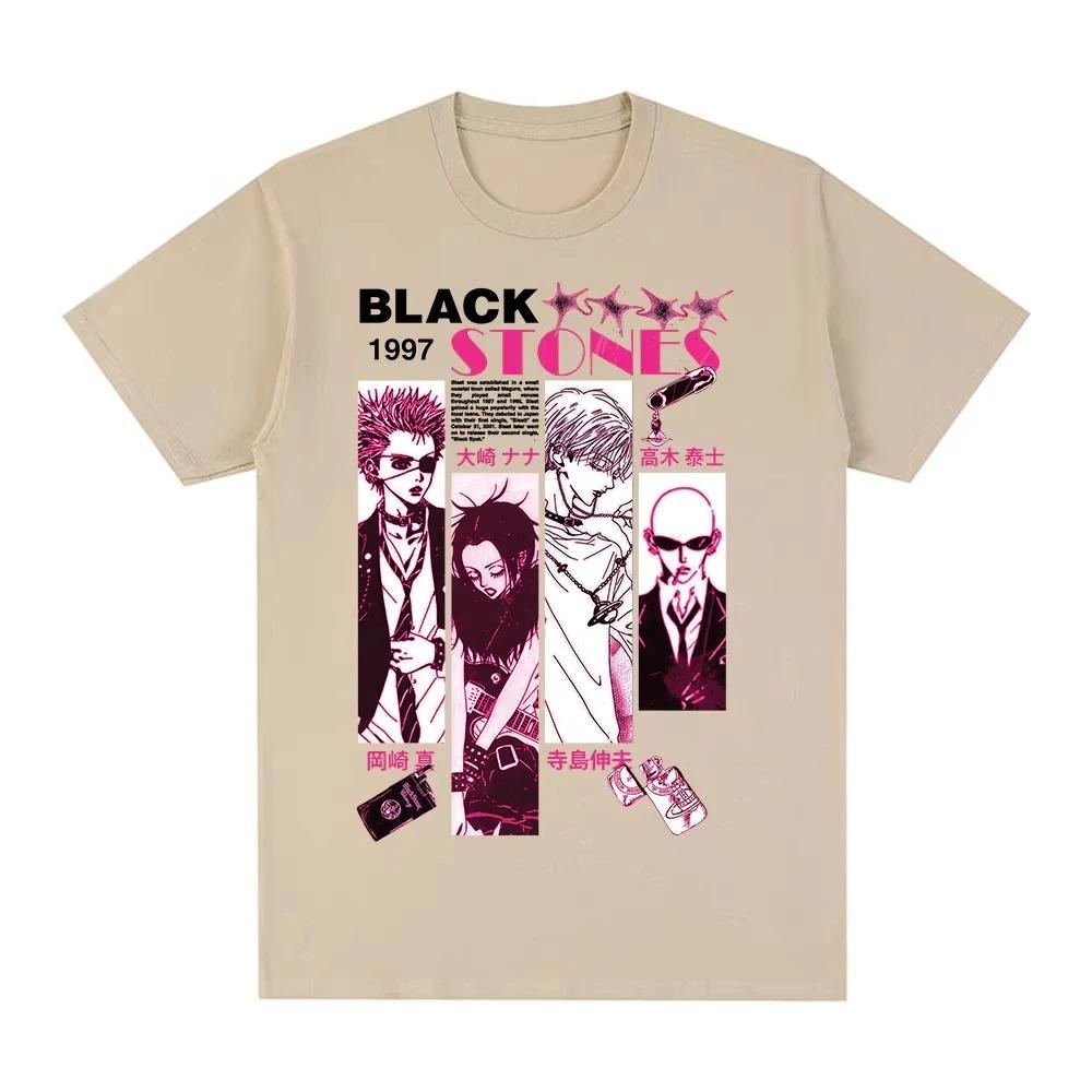 Anime Nana Osaki Černé kameny grafika Bavlna Y2k Tričko dámské Pánské Letní prodyšné Japonská Manga unisex Krátký rukáv