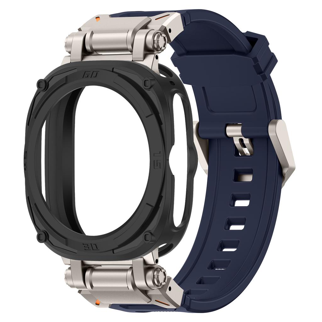 Case+Strap For Samsung Galaxy Watch 7 Ultra Soft TPU Silicone Band Metal Case for Samsung Galaxy Watch 7 Ultra No Gaps Bracelet