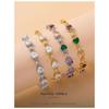 European & American Color Zircon Bracelet - High-End Fashion Women's Jewelry