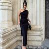 Summer Black New Dress Women Fashion Sexy Split Sleeveless Backless Slim Maxi Dress Female Casual Club Elegant Lady Party Dress