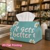 1pc, 2D Flat Printing, Tissue Box That Will Become Better with Motivational Patterns Printed Tissue Box, Suitable for Vacation Home Decoration, Kitche