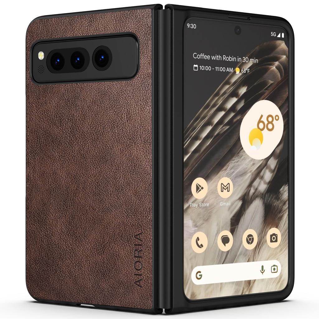 PU-Ledertasche für Google Pixel Fold 5G, schlicht im Business-Stil, Hart-PC mit PU 2-in-1-Material