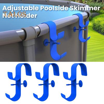 Pool-Laubskimmer-Netzhalter, Pool-Stangenaufhänger, einfach zu installierendes, verstellbares Teleskop-Pool-Stangenhaken-Aufhängerwerkzeug