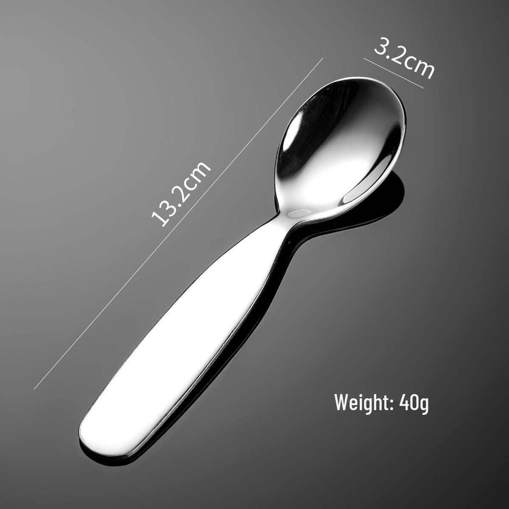 Premium 304 Stainless Steel Child's Dessert & Soup Spoon Set with Flat Bottom & Children's Fork