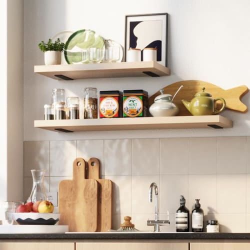 Set of 4 20cm Hidden Shelf Brackets, Heavy-Duty, Concealed Shelf Brackets with L-Shaped Brackets, Supports Up To 100kg, Reinforces Shelves, and Provid