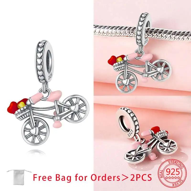 

Charm Bead Charms Romantic Balloon Bike Motorcycle Locomotive copper Bead Charms Pendant Authentic Bracelets Women Do It Yourself Jewellery Making Gif (as the picture-63075-)-