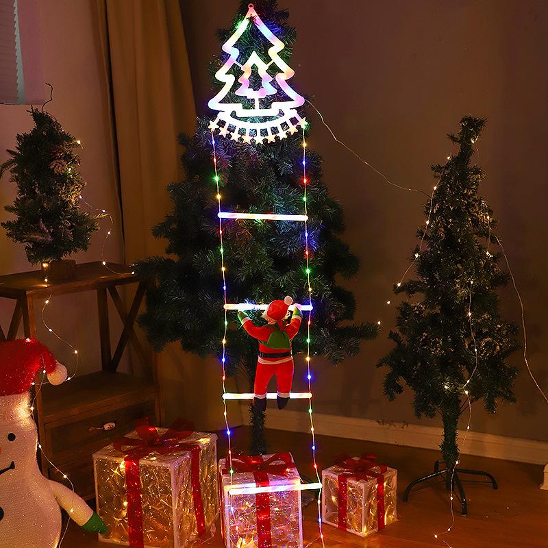 Weihnachtsmann Kletterleiter LED Lichterkette - Weihnachtsfeiertagsdekorationen