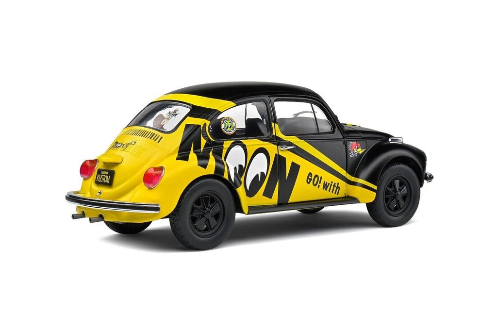 Solid Volkswagen Beetle Diecast Car 1/18 Scale BEETLE 1303 1974 (Black/Yellow) [Parallel Import]